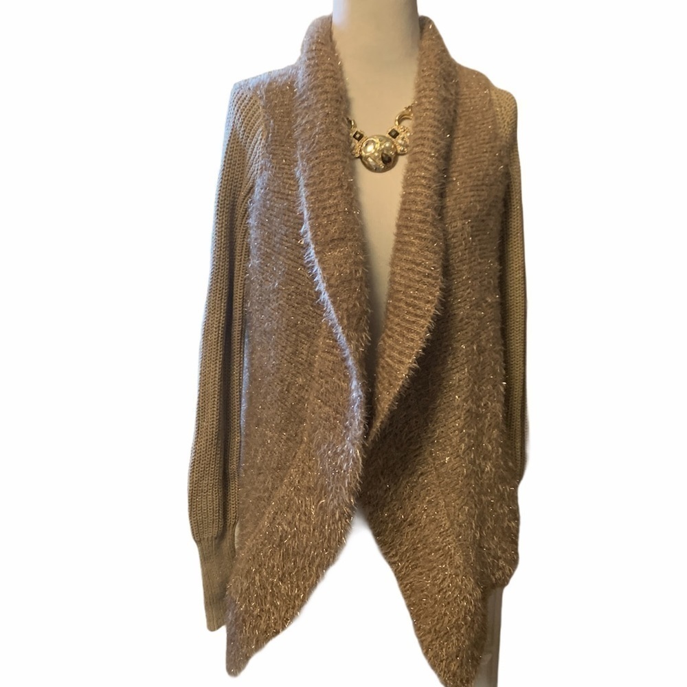 Simply Vera golden cardigan with sweater arms